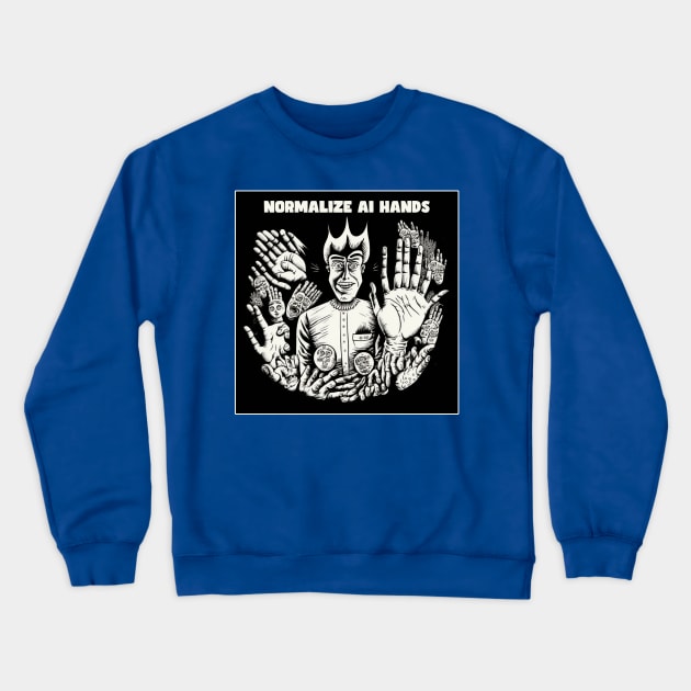 Normalize AI Hands Crewneck Sweatshirt by PhilFTW